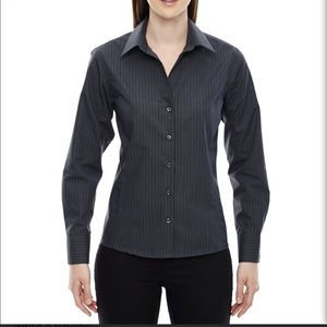 3/$25 North End Wrinkle-Free Cotton Striped Shirt Ink Blue Size S